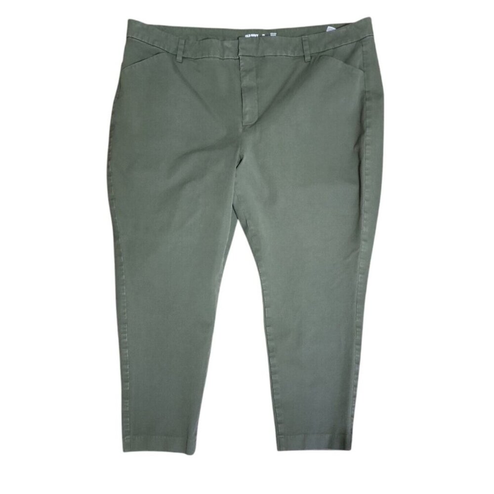 Old Navy Pants Womens Plus Size 26 Solid All Green High Rise Pixie with Pockets